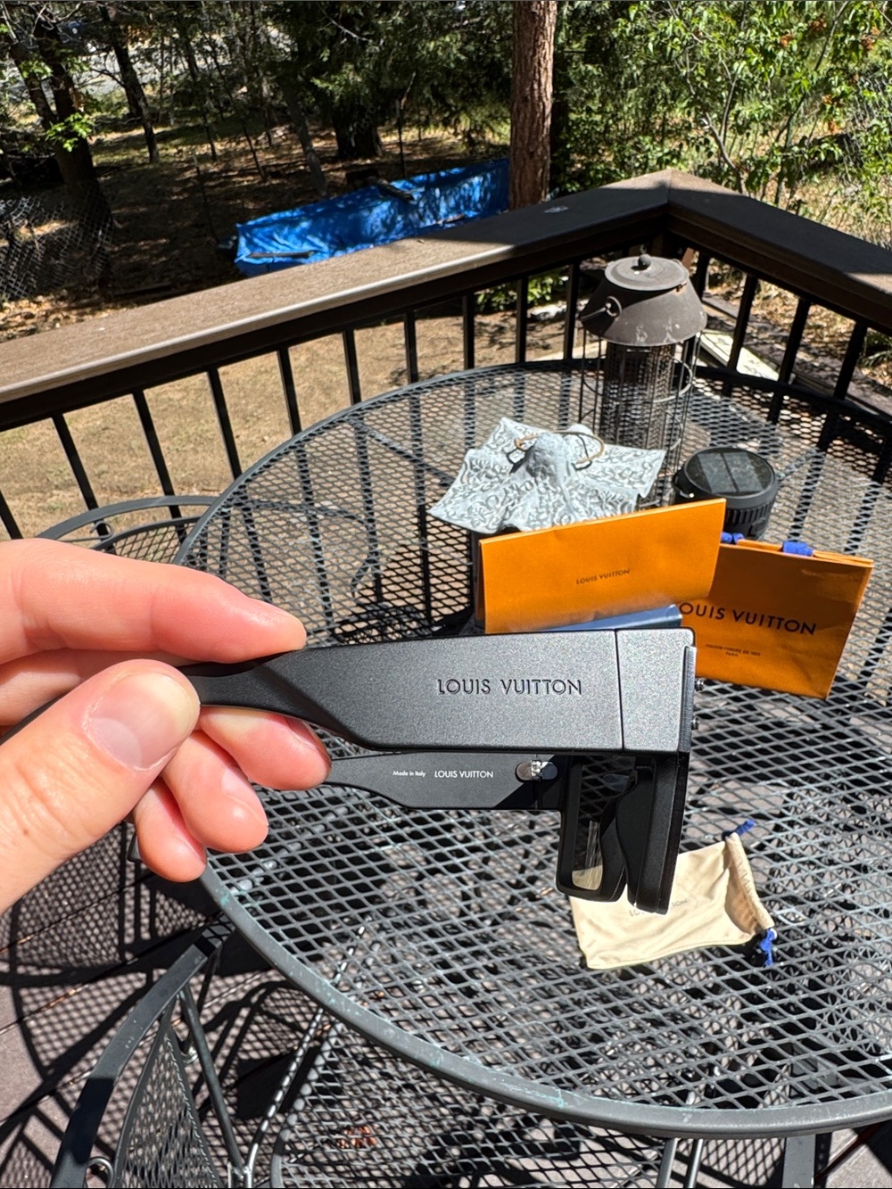 Louis Vuitton Black Sunglasses with Orange Packaging - Picture 3 of 9